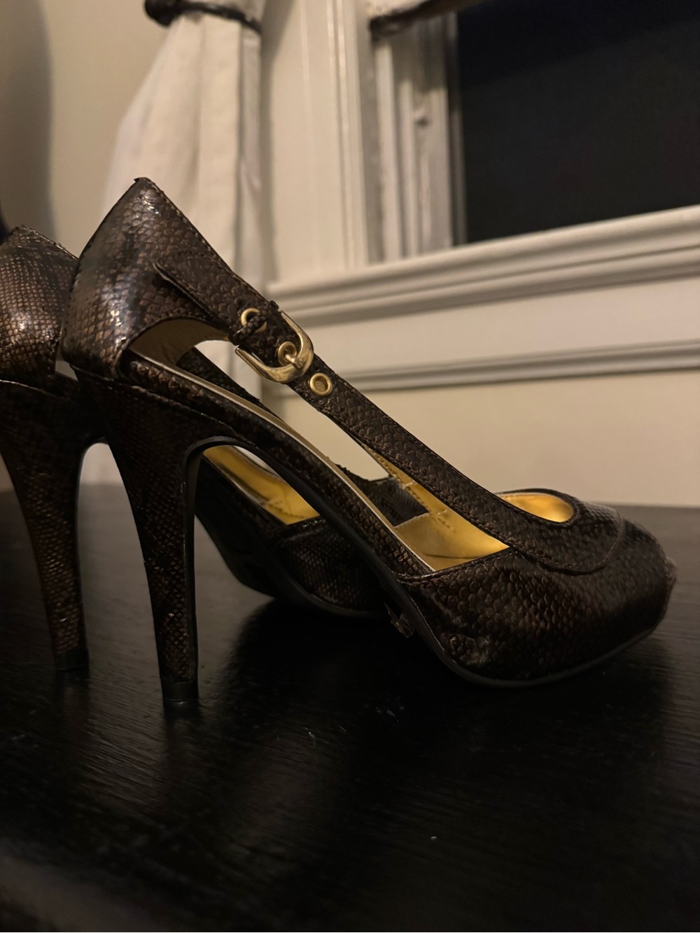 Michael Antonio Bronze Metallic Platform Heels Size 6.5